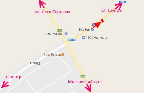 Билборд A на трассах Харьковской области, 3х6  Салтівське шосе-розв'язка з кільцевою-2-у бік Ст. Салтова схема