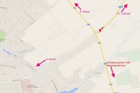 Билборд B на трассах Харьковской области, 3х6  Салтівське шосе -розв'язка з кільцевою- біля АЗС Rodnik -прапорець №4-в центр схема