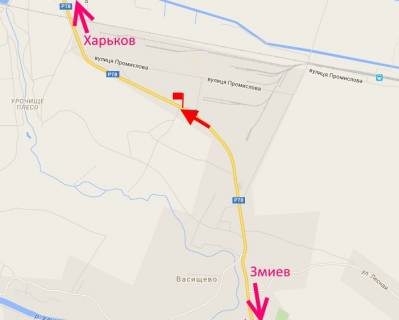Билборд A в Харькове сел. Васищеве- в р-ні вул Промислова-біля АЗС Сіті Груп-(в'їзд до міста) схема
