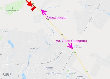Билборд A в трасах Харкова, 3х6  Кільцева дорога-497 км-у бік Салтівки схема