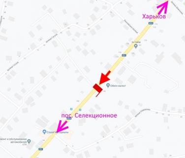 Билборд B в Мерефе, 3х6  Мерефа-вул. Дніпровська-пров. Гоголя-прапорець №2-у бік сел. Селекційне схема