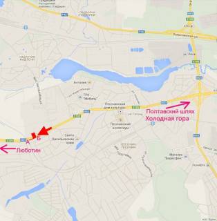 Билборд B в Песочине, 3х6  Естакада-сел.Пісочин-прапорець №4-виїзд із міста схема