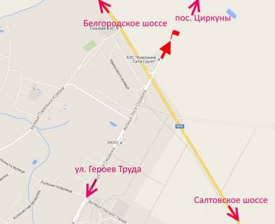 Билборд B на трассах Харьковской области, 3х6  вул. Леся Сердюка -Кільцева дорога-4-із центру схема