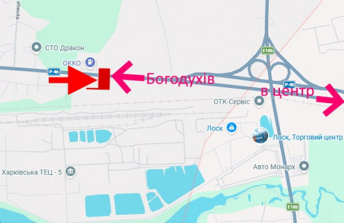 Билборд A в Харькове вул.Залютинська -біля АЗС ОККО-5-в центр схема