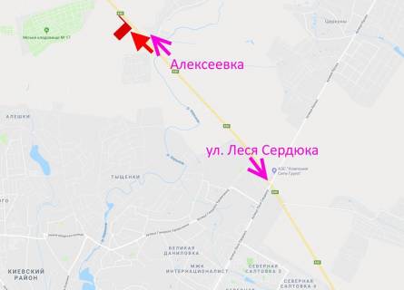 Билборд B в трасах Харкова, 3х6  Кільцева дорога-497 км -у бік Олексіївки схема