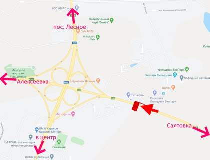 Билборд A в Харькове Лозовеньківський пр-т-поворот на Фельдман-екопарк- в бік Олексіївки схема