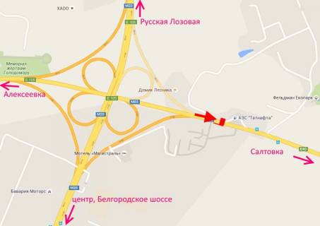 Билборд A в Харькове, 3х6  Лозовеньківський пр-т-Фельдман-екопарк- в бік Салтівки-верх схема