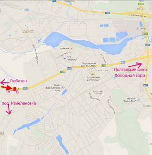 Билборд A в трасах Харкова, 3х6  Естакада-сел.Пісочин-прапорець №1-в'їзд у місто схема