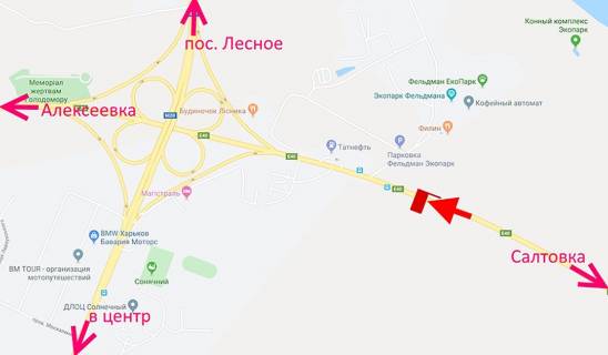 Билборд A в трасах Харкова, 3х6  Лозовеньківський пр-т-Фельдман-екопарк-прапорець №7- у бік Олексіївки схема