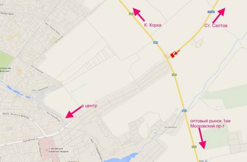 Билборд A на трассах Харьковской области, 3х6  Салтівське шосе-розв'язка з кільцевою-1-в центр схема
