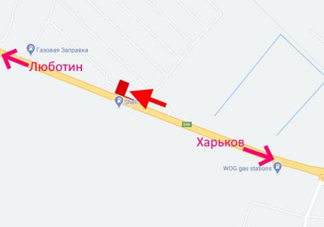 Billboard A in Korotich Trasa Kiiv-Harkiv-466 km - sel. Pisocin-2-bila AZS SHELL-u bik Lubotina scheme