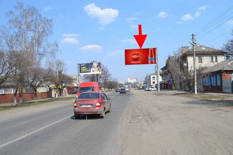 Билборд A в Мерефе Мерефа-вул. Дніпровська-пров. Гоголя-прапорець №2-у бік Харкова фото 1