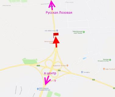Билборд B в Лесном, 3х6  Харківське шосе-пост Поліції-прапорець №2-із центру схема