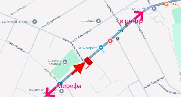 Билборд A в Высоком сел. Високий-вул. Ощепкова-вул. Кооперативна-біля маркету АТБ-у бік Харкова схема