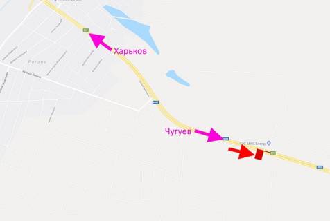 Білборд, Бігборд (Борд)  A у , , 3х6  Ростовська траса -АЗС AMIC Energy- у бік Чугуєва схема