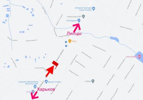 Билборд A в Харькове Сімферопольське шосе-вул. Харківська -поворот на Бабаї -прапорець №6-з центру схема