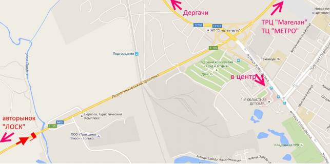 Билборд A в Харькове, 3х6  Лозовеньківський пр-т біля готелю "Берлога" у бік Олексіївки схема
