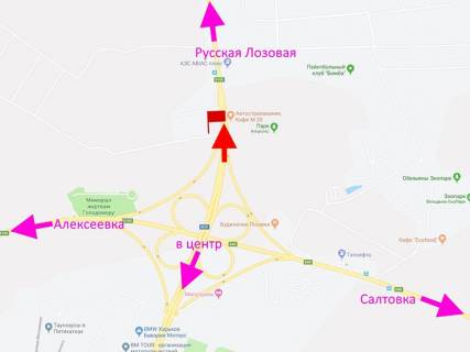 Билборд B в Харькове Харківське шосе (Білгородське шосе)-пост Поліції-прапорець №1-з центру схема