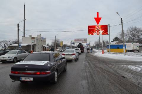 Билборд A в Песочине Полтавський шлях-пост Поліції-прапорець №1-з центру фото 1