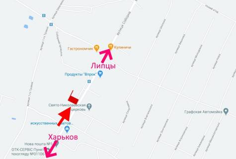 Билборд B в Циркунах, 3х6  сел. Циркуни-вул. Соборна біля Свято-Миколаївської церкви – у бік сел. Липці схема