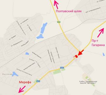 Билборд A в Высоком, 3х6  Сімферопольське шосе-сел. Високий-пост Поліції-прапорець №2-виїзд із міста схема