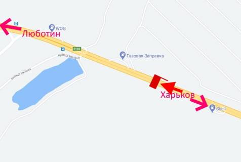 Billboard A in Korotich Trasa Kiiv-Harkiv-466 km - sel. Pisocin-3-bila AZS SHELL-u bik Lubotina scheme
