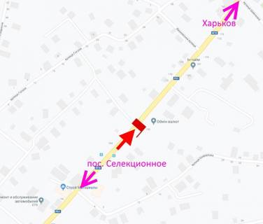 Билборд A в Мерефе Мерефа-вул. Дніпровська-пров. Гоголя-прапорець №2-у бік Харкова схема