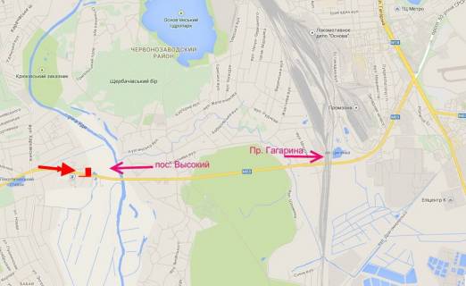 Билборд A в Покотиловке, 3х6  Сімферопольське шосе-біля АЗС Motto-прапорець №5-в центр схема