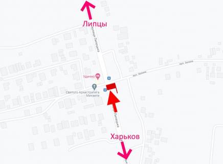 Билборд A в Русских Тишках сел. Російські Тишки-котеджне селище Удачіно-у бік сел. Липці схема