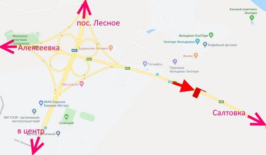 Билборд B в трасах Харкова, 3х6  Лозовеньківський пр-т-Фельдман-екопарк-прапорець №9- у бік Салтівки схема