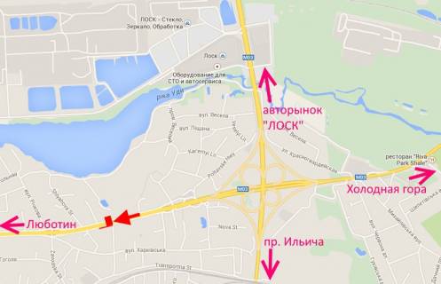 Билборд B в Харькове, 3х6  Полтавський шлях-вул. Новоселівська-з центру схема