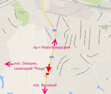 Білборд, Бігборд (Борд)  A у Харкові Кільцева дорога-поворот на санаторій "Роща"-прапорець №1-в в бік пос Високий схема