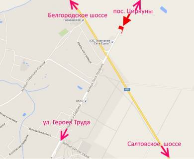 Билборд B в Харькове вул. Леся Сердюка (Командарма Корка)-Кільцева дорога-прапорець №2-в'їзд у місто схема