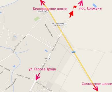 Билборд B в Харькове вул. Леся Сердюка (Командарма Корка) -Кільцева дорога-5-із центру схема