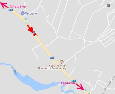 Билборд B в Солоницевке, 3х6  сел. Солоницівка-біля Храму Успіння Пресвятої Богородиці- у бік Харкова схема