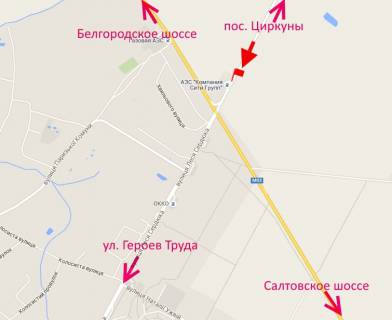 Билборд A в Харькове вул. Леся Сердюка (Командарма Корка) -Кільцева дорога-1-в центр схема