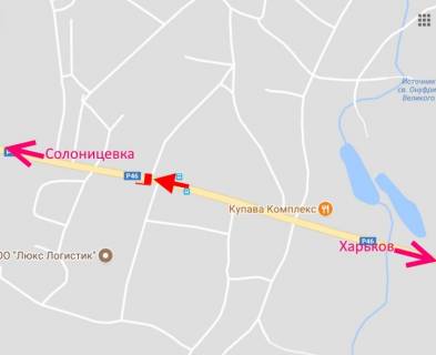 Билборд B в Подвірках, 3х6  сел. Подвірки-біля заводу Акваізол- у бік Солоницівки схема
