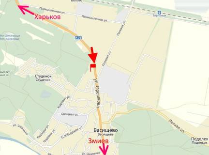 Billboard A in Vasishcheva sel. Vasiseve bila AZS Sun Oil - (u bik Zmieva) scheme