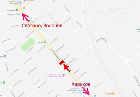 Билборд A в Дергачах, 3х6  Дергачі-вул. Сумський шлях -вул. Потьомкіна-у бік Золочева схема