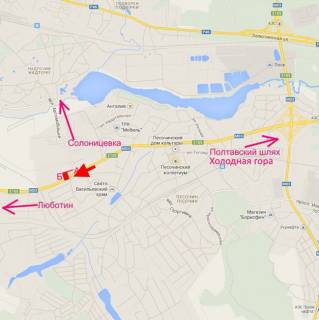 Билборд A в Песочине Полтавський шлях-Пісочин-вул. Автомобільна-низ-з центру схема