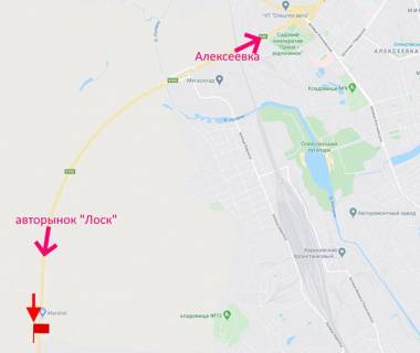 Билборд A в Харькове Кільцева дорога-478 км біля АЗС "Маршалл" - прапорець №4-у бік авторинку "ЛОСК" схема