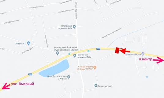 Billboard A in , 3х6  Simferopol's'ke sose-st. Soborna - v r-ni AZS Motto - iz centru scheme