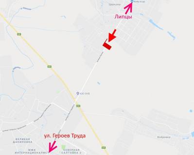 Билборд A в Харькове вул. Леся Сердюка (Командарма Корка) -Кільцева дорога-в'їзд у місто схема