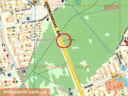 Билборд A в Киеве ул. Братиславская 02 / ГМ Эпицентр, трансп. поток - от рынка "Троещина", за перекрестком с ул. Стальского схема