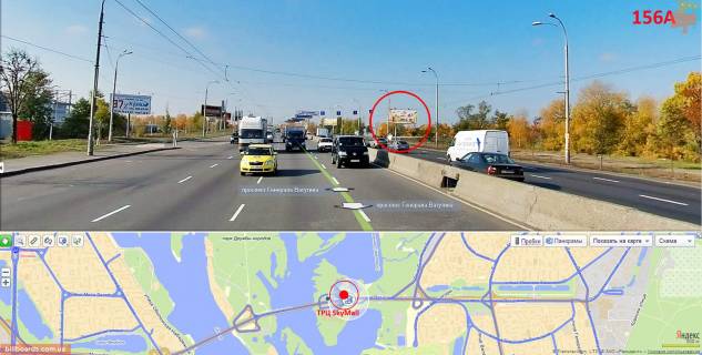 Билборд A в Киеве просп. Романа Шухевича (Генерала Ватутіна), 2 - SkyMall ТРЦ (перед поворотом на заезд), Північний міст (Московський) : въезд со ст. левого берега (раньше: Ватутіна, э/о 71) фото 1