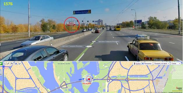 Билборд B в Киеве просп. Романа Шухевича (Генерала Ватутіна), 2 - SkyMall ТРЦ (напротив), Північний (Московський) мост: съезд в ст. левого берега (раньше: Ватутіна, э/о 71) фото 1