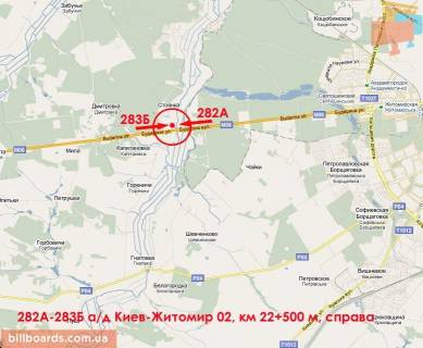 Billboard A in Parking, 3х6  A/d M-06 Kiiv-Zitomir 02, km 22+500 m, pravoruc / z Kieva, s. Stoanka (Zitomirs'ke sose), AZS WOG, za mostom-rozv'azkou na Irpin'; 1,5 km vid KP (viizd z Kieva); ogladovist' > 200 m scheme