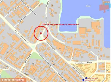 Билборд B в Киеве, 3х6  вул. Новокостянтинівська, 2А; новий гастро-хаб Garage|GoodWine (Межигірська, 82 - колишній Тетра-Пак), напрямок руху в бік вул. Електриків на Оболонь схема