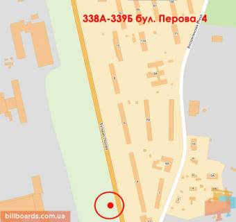Билборд B в Киеве бул. Перова, 4 (напротив); СМ "Фокстрот", "Эльдорадо"; в напр. движения к авторынку схема