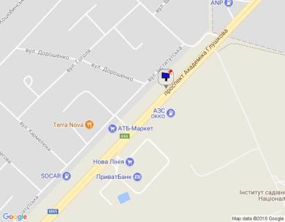 Билборд A в Киеве м. Київ, проспект Академіка Глушкова, траса М-05 Київ-Одеса, км 13+650 право, біля АЗС UPG, за 60м до АЗС ОККО, за 220м до Нової Лінії та магазину АТБ, верх схема
